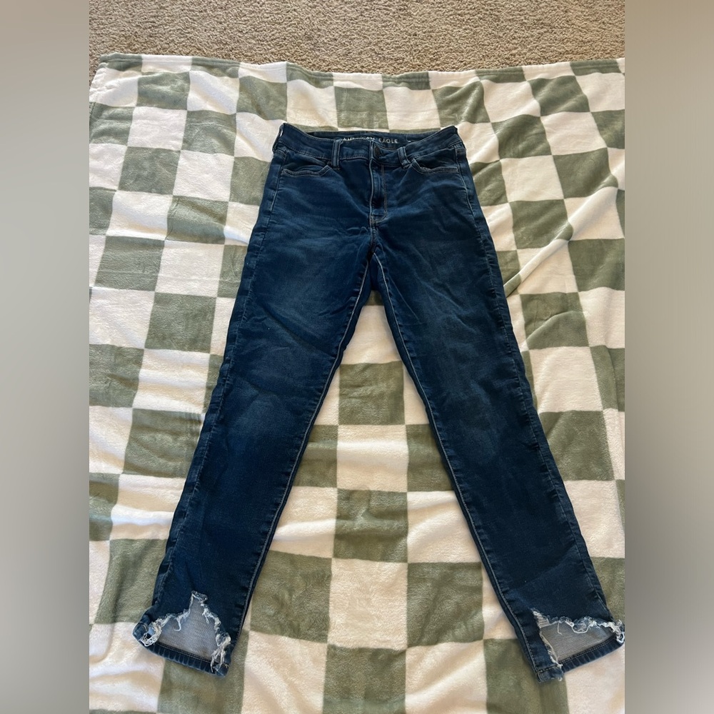 American Eagle Outfitters Blue Ankle Cropped Jeans